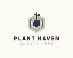 Plant Shovel Gardening logo design