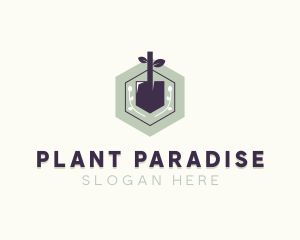 Plant Shovel Gardening logo design