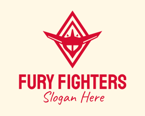 Red Fighter Jet logo design