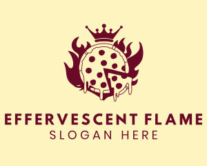 Flaming Hot Pizza Crown  logo design