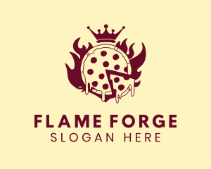 Flaming Hot Pizza Crown  logo design