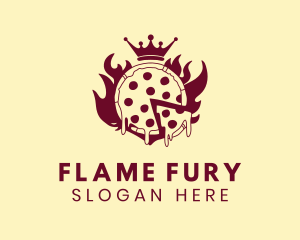 Flaming Hot Pizza Crown  logo design