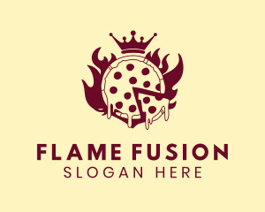 Flaming Hot Pizza Crown  logo design