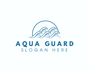 Ocean Water Wave logo design