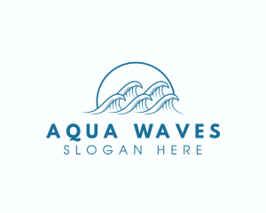 Ocean Water Wave logo design