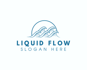 Ocean Water Wave logo design