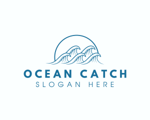 Ocean Water Wave logo design