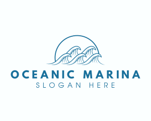 Ocean Water Wave logo design