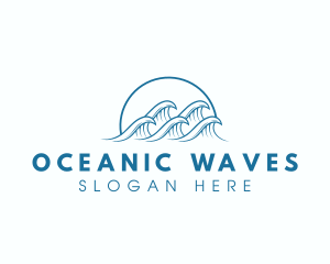 Ocean Water Wave logo design