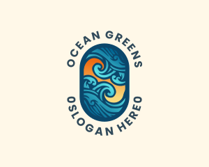 Ocean Surfing Wave logo design