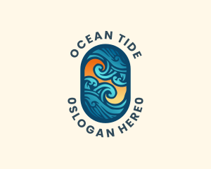 Ocean Surfing Wave logo design