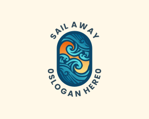 Ocean Surfing Wave logo design