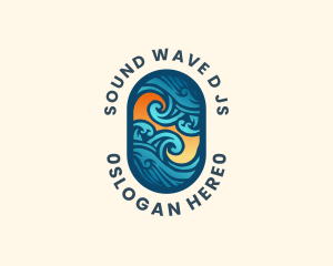 Ocean Surfing Wave logo design