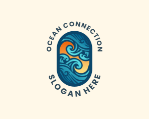 Ocean Surfing Wave logo