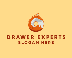 Orange Fox Donut logo design