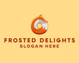 Orange Fox Donut logo design