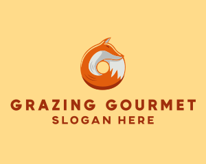 Orange Fox Donut logo design