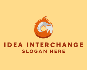 Orange Fox Donut logo design