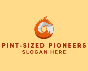 Orange Fox Donut logo design