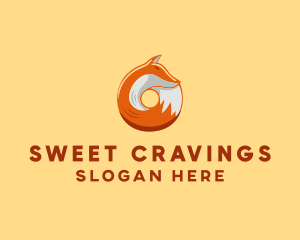 Orange Fox Donut logo design