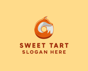 Orange Fox Donut logo design