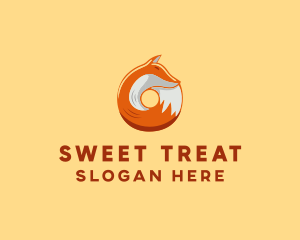 Orange Fox Donut logo design