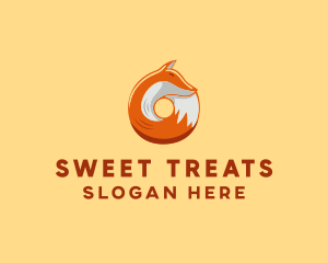 Orange Fox Donut logo design