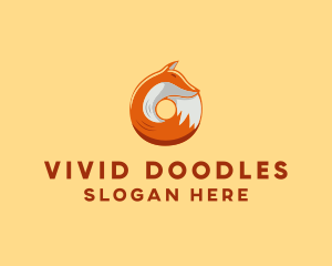 Orange Fox Donut logo design