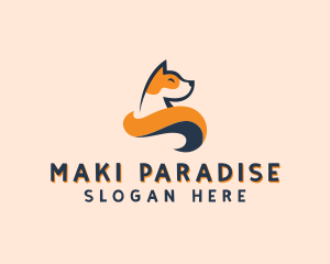 Cute Akita Dog logo design