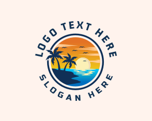 Palm Tree Sunset Beach logo