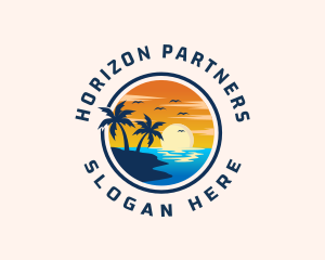 Palm Tree Sunset Beach logo