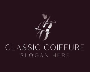 Classical Cello Musician logo design