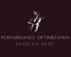 Classical Cello Musician logo design