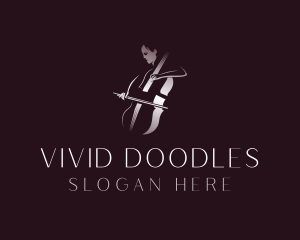 Classical Cello Musician logo design