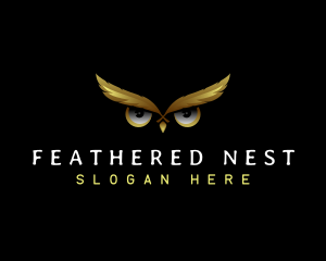 Owl Feather Eye logo design