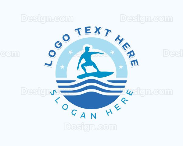 Male Surfing Beachwear Logo