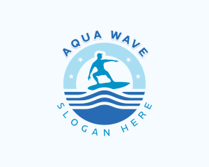 Male Surfing Beachwear logo design