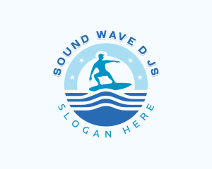 Male Surfing Beachwear logo design