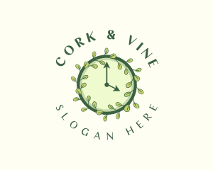 Leaf Nature Clock logo design