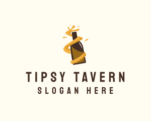 Beer Bottle Twist Tavern logo design