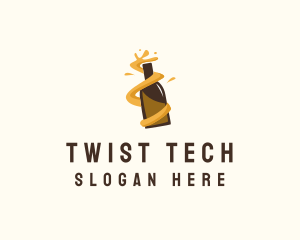 Beer Bottle Twist Tavern logo design