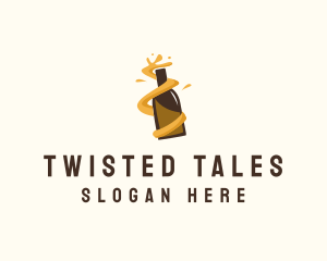 Beer Bottle Twist Tavern logo design