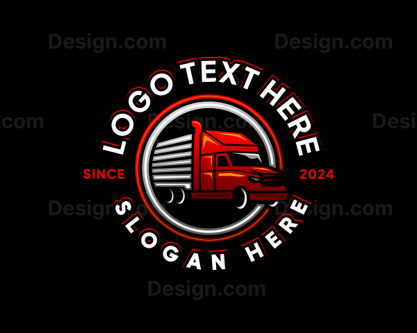 Trailer Truck Delivery Logo