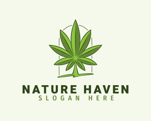 Natural Cannabis Leaf logo design