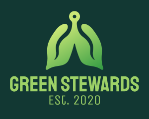 Green Natural Lungs Tech logo design