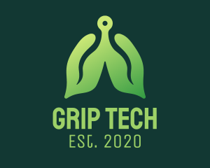 Green Natural Lungs Tech logo design