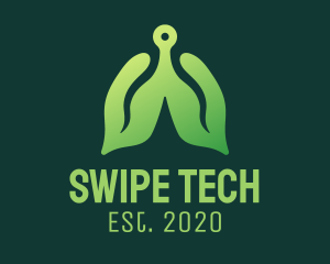 Green Natural Lungs Tech logo design