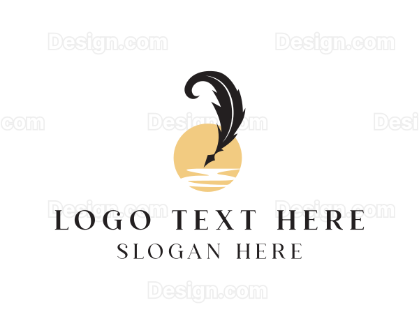 Luxury Feather Pen Logo