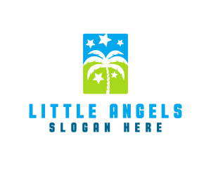 Stars Palm Tree logo design