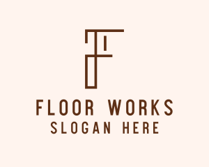 Floor Plan Letter F logo design